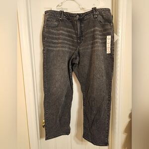 NWT Ava & Viv Bkack High-rise 90s Straight Jeans. Size: 22R.